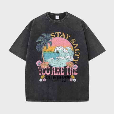 Camiseta oversized, manga curta t-shirt, respirável, solto, legal, solto, rua, você é o sal da terra