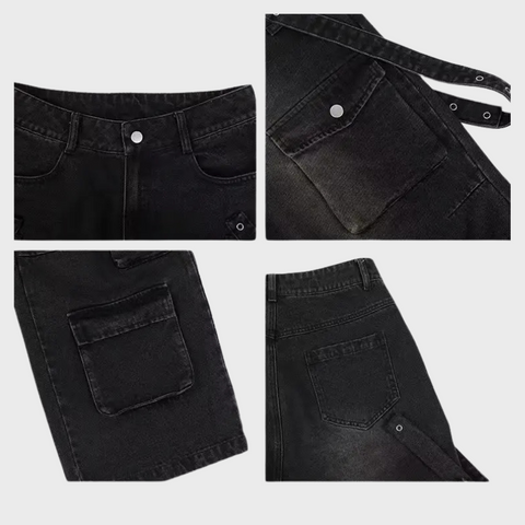 Calças Jeans Cargo Street Loose para homens e mulheres, streetwear, bolsos múltiplos, calças jeans, roupas vintage, calças soltas