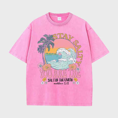 Camiseta oversized, manga curta t-shirt, respirável, solto, legal, solto, rua, você é o sal da terra