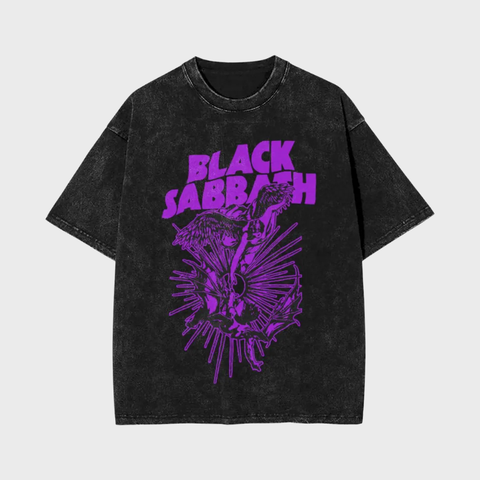 Black Sabbathes Fallen Angels T-shirt para homens e mulheres, 100% algodão, Hip Hop, lavado, extragrande Rock Tops, Graphic Streetwear