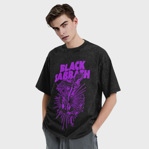 Black Sabbathes Fallen Angels T-shirt para homens e mulheres, 100% algodão, Hip Hop, lavado, extragrande Rock Tops, Graphic Streetwear