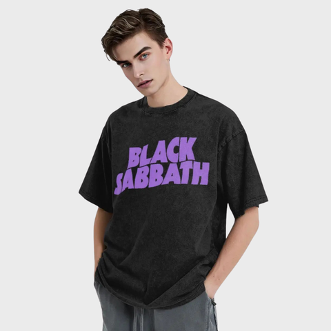 Black Sabbath Music Washed T-shirt para homens e mulheres, moda Hip Hop, Rock Tees, gráfico High Street impresso, algodão Streetwear