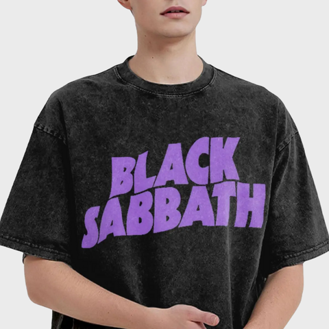 Black Sabbath Music Washed T-shirt para homens e mulheres, moda Hip Hop, Rock Tees, gráfico High Street impresso, algodão Streetwear