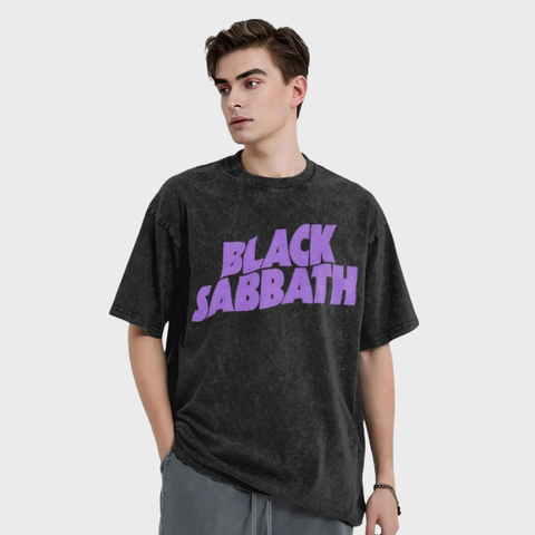 Black Sabbath Music Washed T-shirt para homens e mulheres, moda Hip Hop, Rock Tees, gráfico High Street impresso, algodão Streetwear