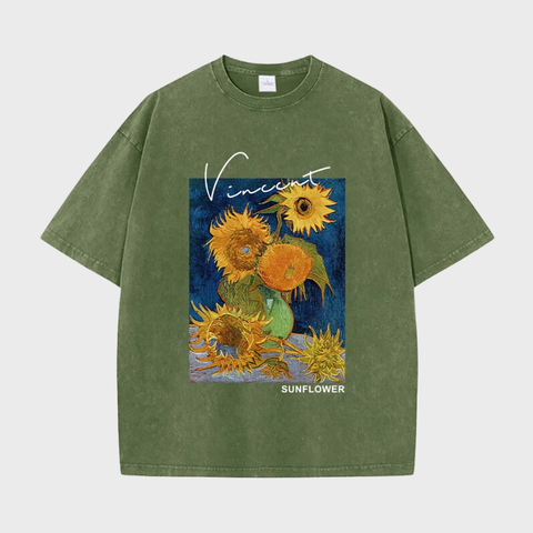 Camiseta Oversized Van Gogh Girassol