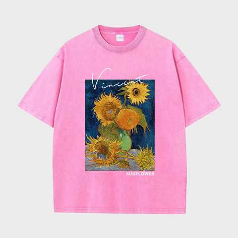 Camiseta Oversized Van Gogh Girassol