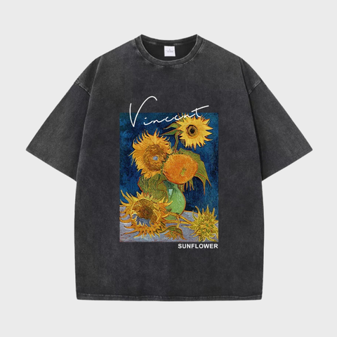 Camiseta Oversized Van Gogh Girassol