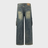 Calças de brim baggy masculinas moda vintage calças jeans pernas largas calças de brim masculinas oversize carga y2k streetwear hip hop harajuku